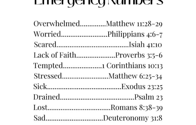 Bible Emergency Numbers A Helpful Resource