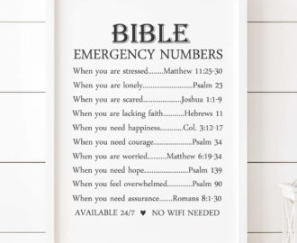 Bible Emergency Numbers Best Christian Art Give It To God Don t Lose Hope Lonely Stress Relief Gift Worried Psalms Bible Verses TLC Etsy