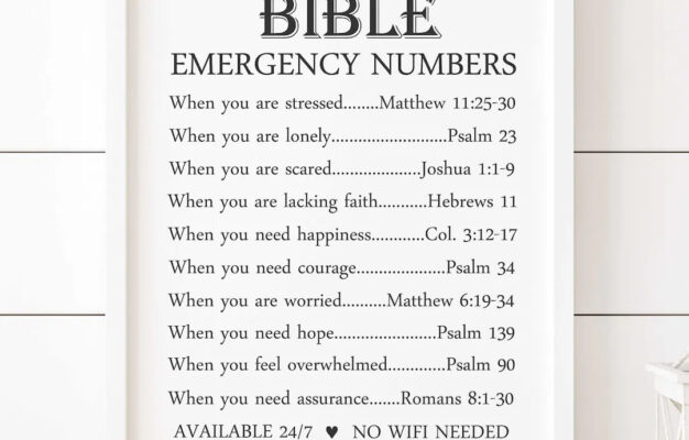 Bible Emergency Numbers Best Christian Art Give It To God Don t Lose Hope Lonely Stress Relief Gift Worried Psalms Bible Verses TLC Etsy