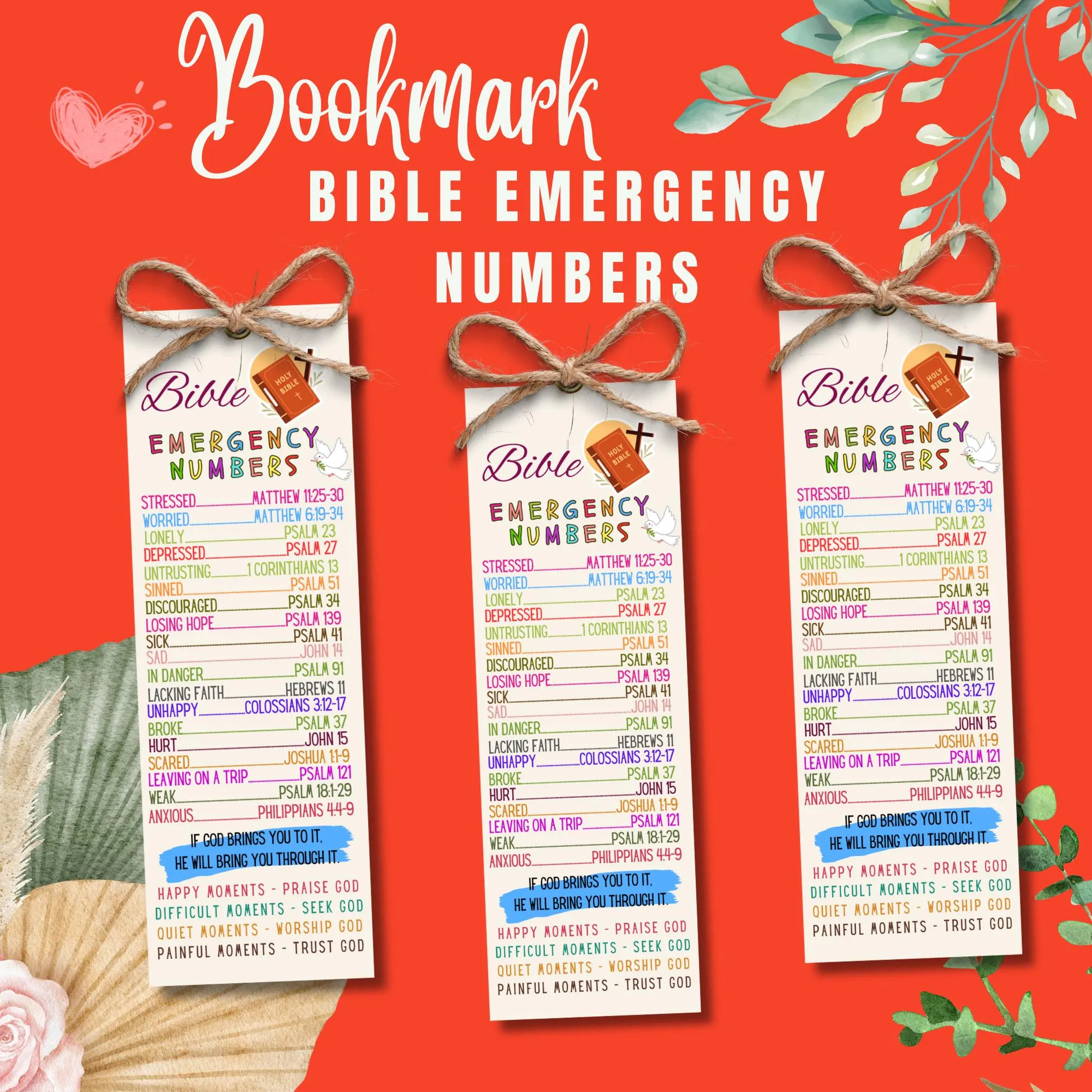 Bible Emergency Numbers Bookmark Printable Emergency Bible Verse Bookmark Scripture Emergency Numbers Bible Verse Phone Numbers Bookmark Etsy