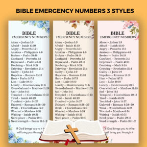 Bible Emergency Numbers Bookmark Printable Emergency Bible Verse Bookmark Scripture Emergency Numbers Bible Verse Phone Numbers Bookmark Etsy