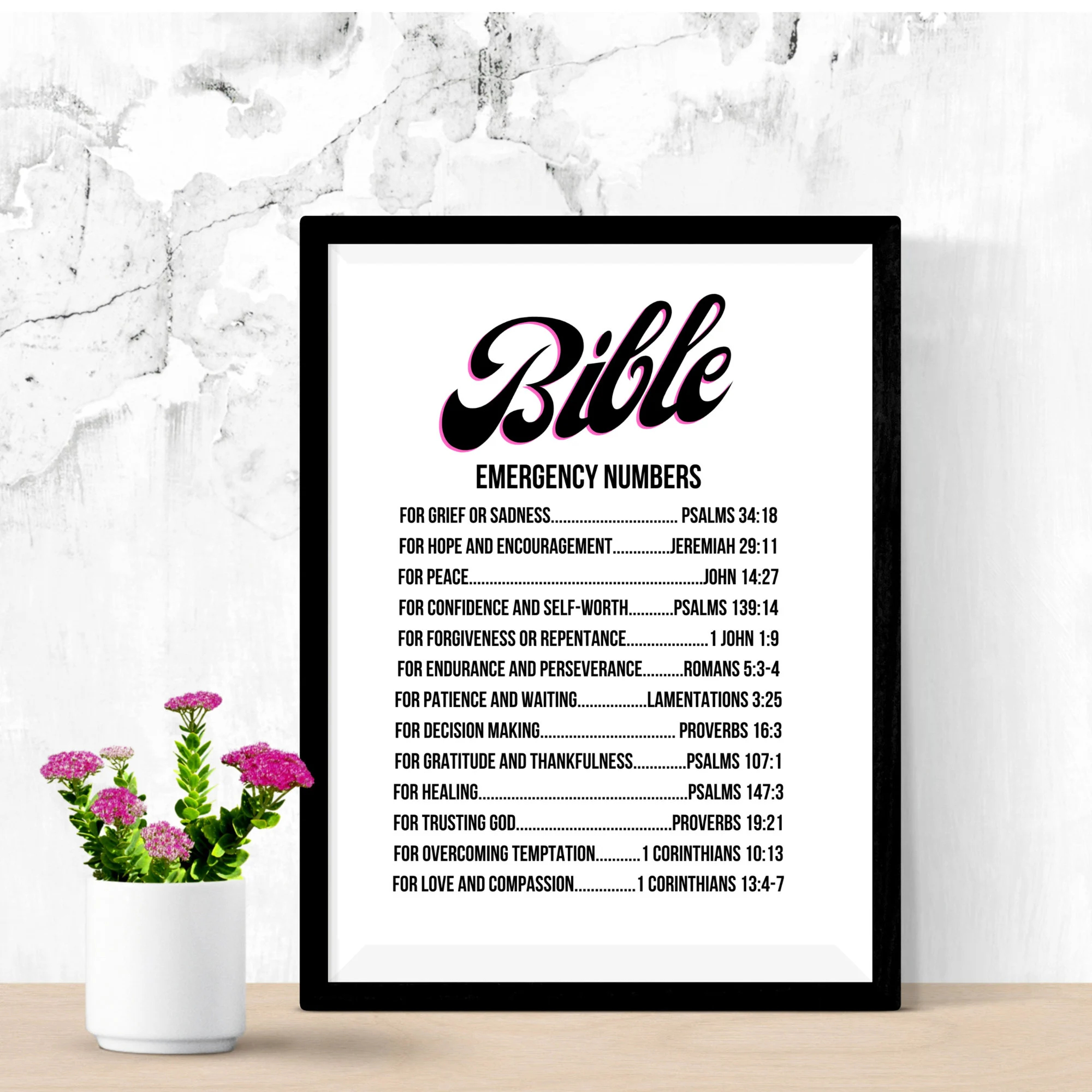 Bible Emergency Numbers Digital Download Scriptures Etsy