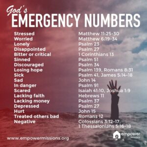 Bible Emergency Numbers List Empower Missions