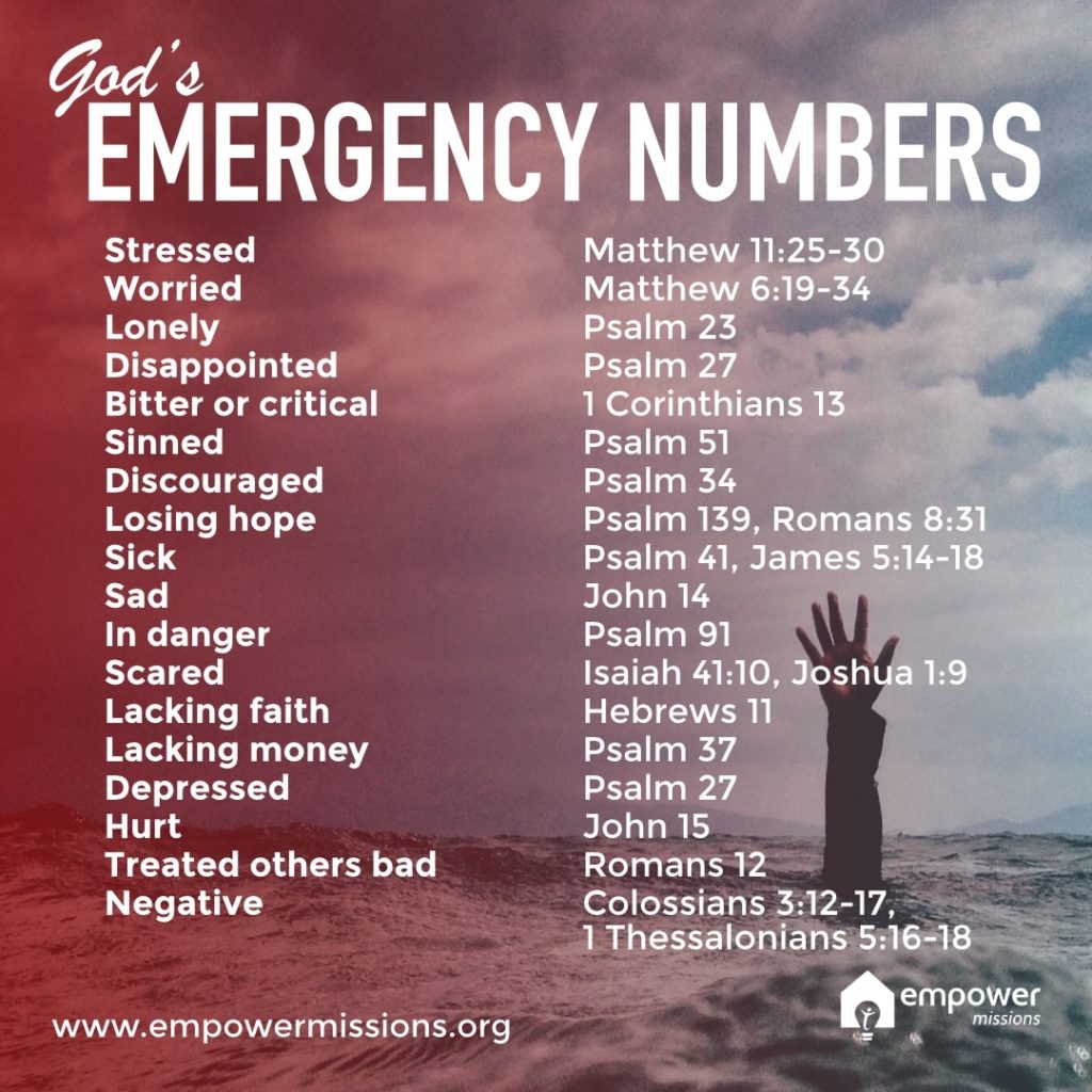 Bible Emergency Numbers List Empower Missions