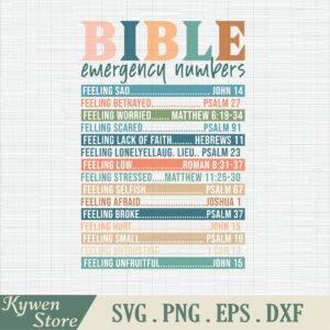 Bible Emergency Numbers Nutrition Facts Svg Christian Svg Digital Download