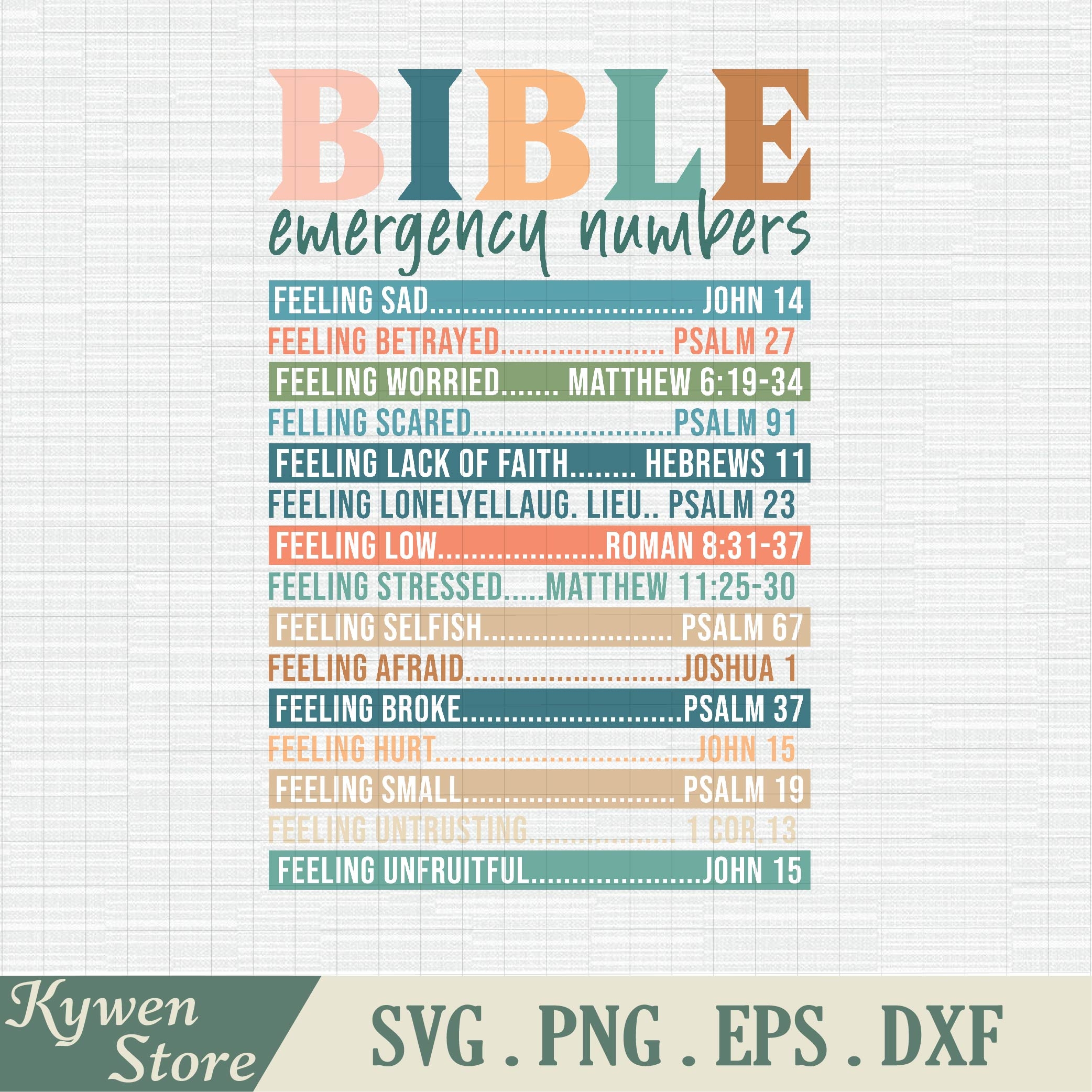 Bible Emergency Numbers Nutrition Facts Svg Christian Svg Digital Download