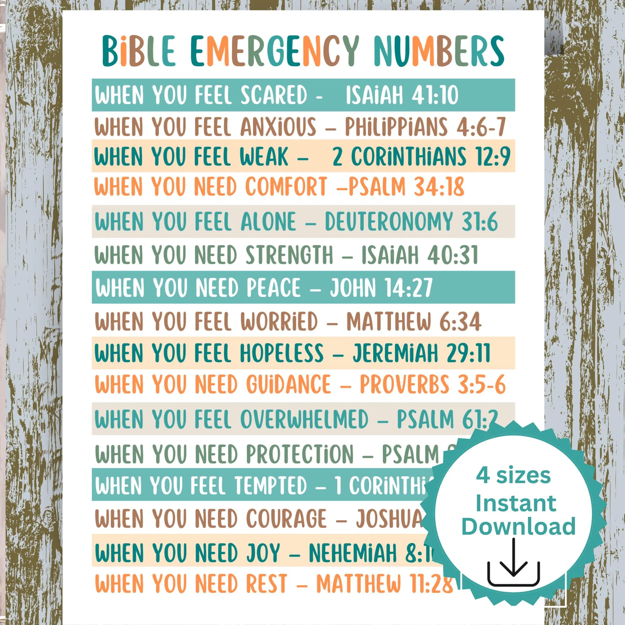 Bible Emergency Numbers Printable Emergency Bible Numbers Emergency Numbers Bible Verses Emergency Bible Scriptures Etsy