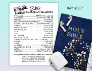 Bible Emergency Numbers Printable Emergency Bible Verses Scripture Emergency Numbers Bible Verse Phone Numbers What To Read In Scripture Etsy