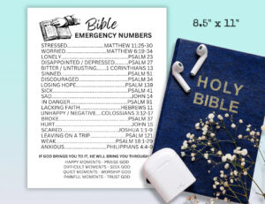 Bible Emergency Numbers Printable Emergency Bible Verses Scripture Emergency Numbers Bible Verse Phone Numbers What To Read In Scripture Etsy