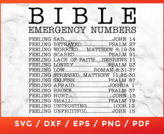 Bible Emergency Numbers SVG Bible Emergency Hotline Jesus Numbers Christian For Cricut Silhouette Cameo Cut Files Vinyl Clip Art Download Etsy