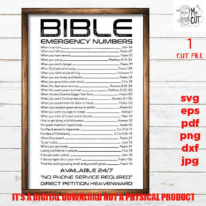 Bible Emergency Numbers SVG Sign Vector Design Png High Resolution Hope Christian Sign Svg Dxf Jpg Transfer Cut File Pdf Jpg Etsy