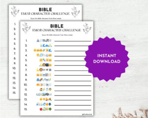 Bible Emoji Pictionary Game Church Activity digital Download Etsy