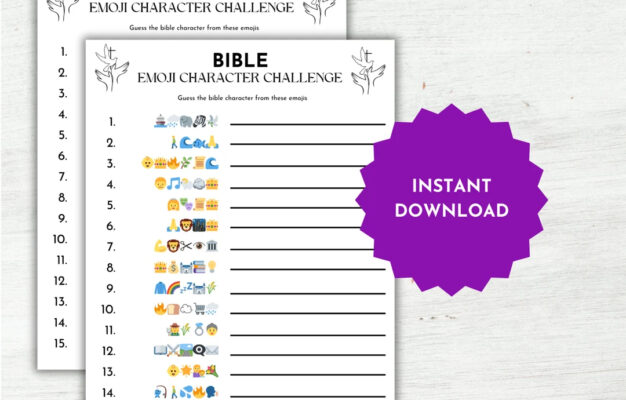 Bible Emoji Pictionary Game Church Activity digital Download Etsy
