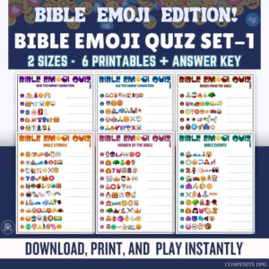 Bible Emoji Quiz Games 6 Emoji Quiz Printables Set 1 For Church Activities Bible Study Fun Quiz For Adults kids Instant Download PDF Etsy