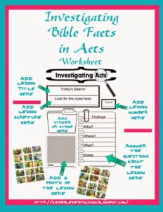 Bible Fun For Kids IFA Investigating Bible Facts In Acts Supplies