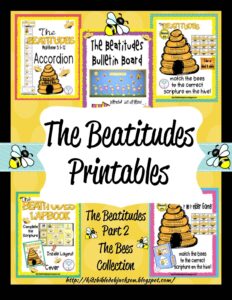 Bible Fun For Kids The Beatitudes Bee Attitudes Bulletin Board More