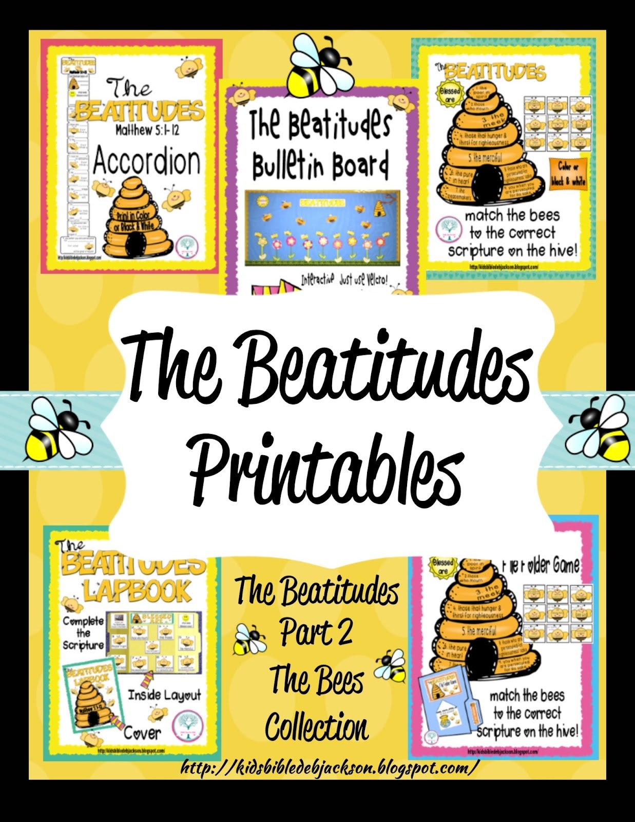 Bible Fun For Kids The Beatitudes Bee Attitudes Bulletin Board More 