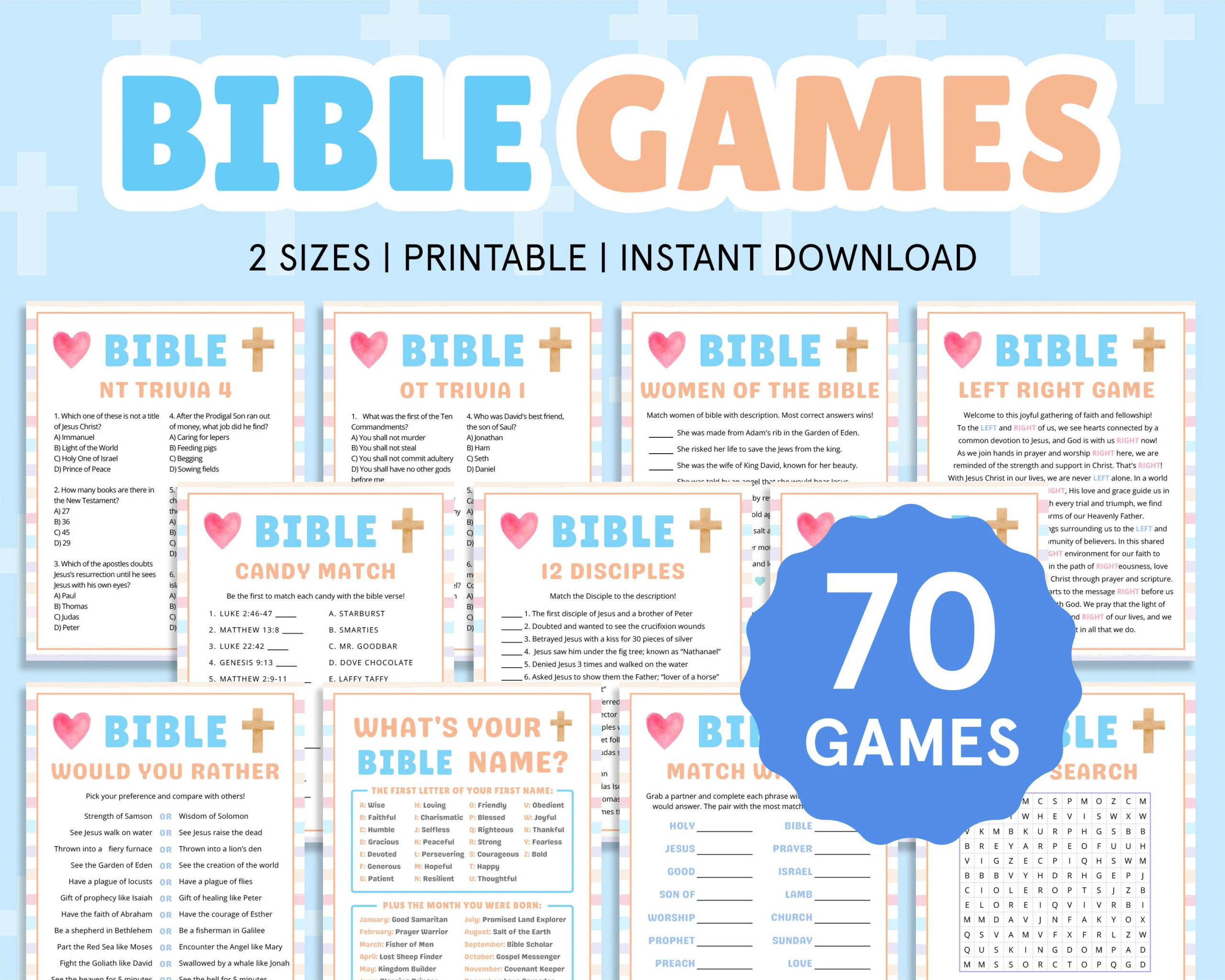Bible Game Bundle Church Bible Games For Kids Teens Adults Christian Games Kids Ministry Games Sunday School Printable Church Youth Group Etsy