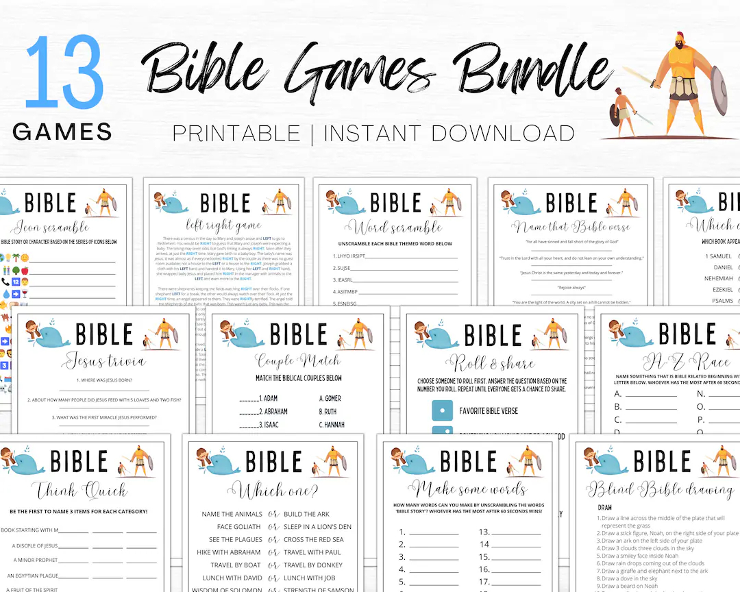 bible games bundle bible study games bible games for adults kids youth group game bible trivia bible memory bible game printable etsy