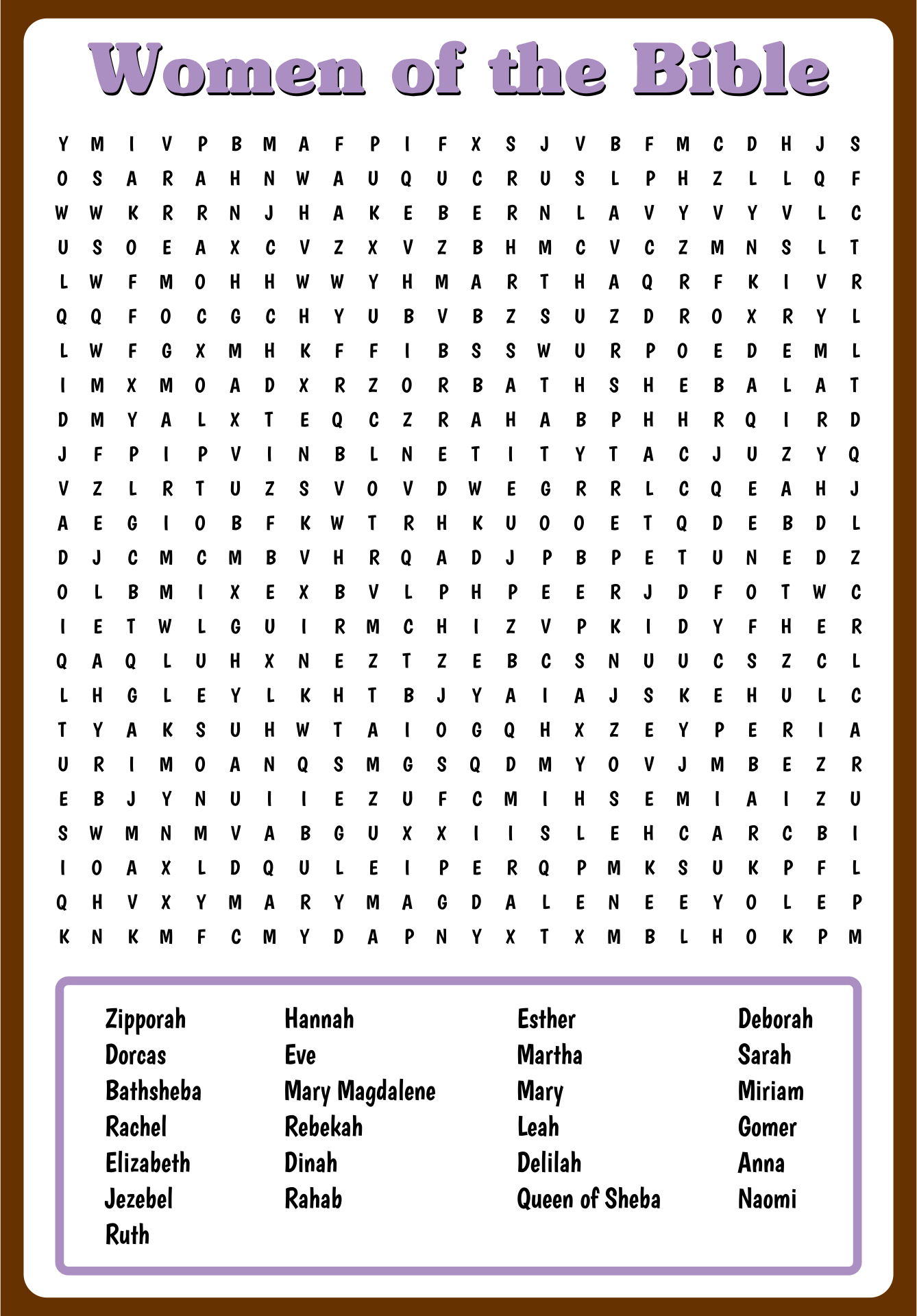 Bible Printable Games for Seniors