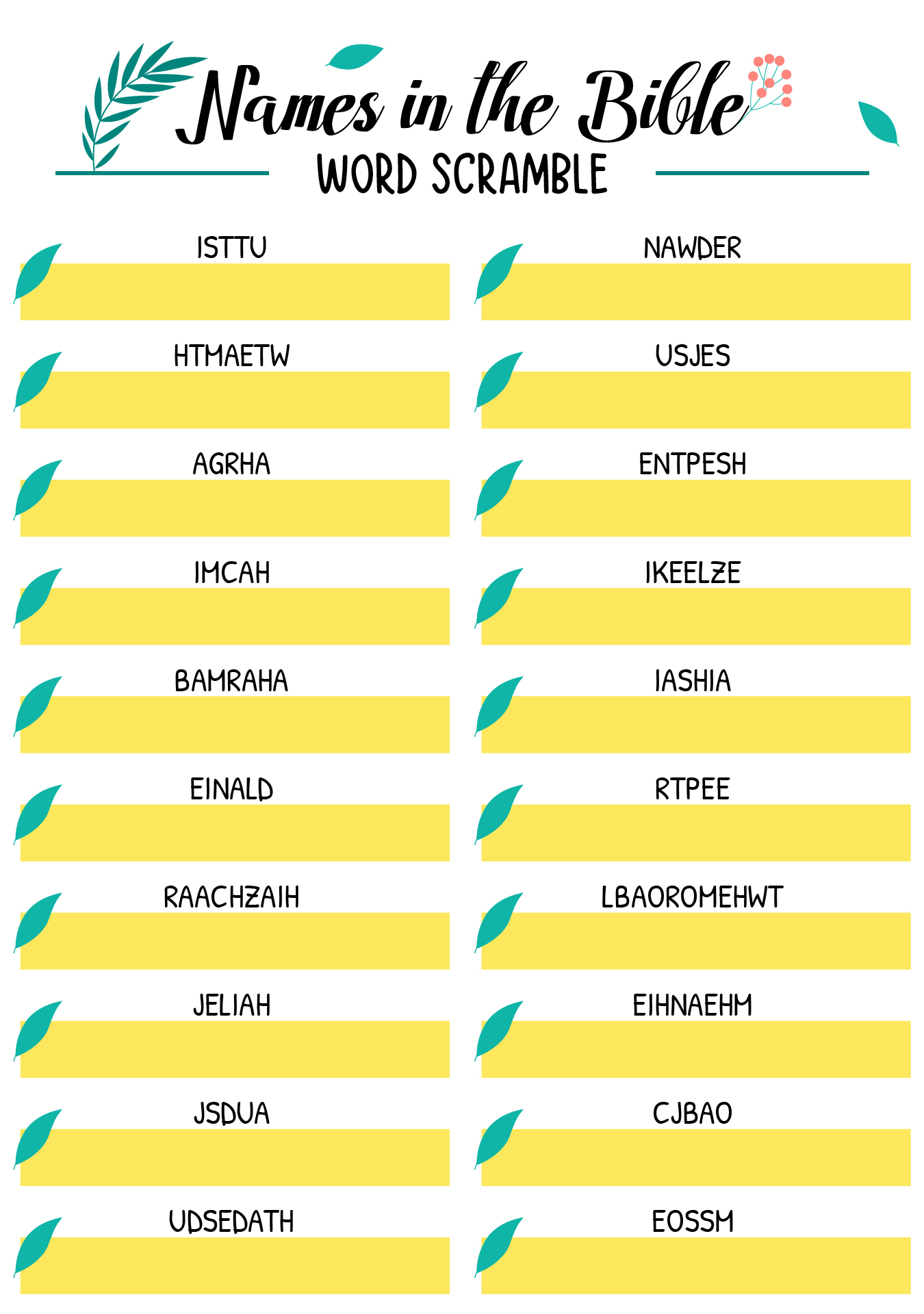 Free Printable Bible Games for Women