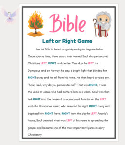 Bible Games Left Or Right Bible Game For Kids Womens Ministry Games Bible Study Games Bible Game For Adults Christian Fellowship Games Etsy