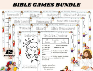Bible Games Printable Pages Bible Games Bundle For Kids PDF Download Etsy