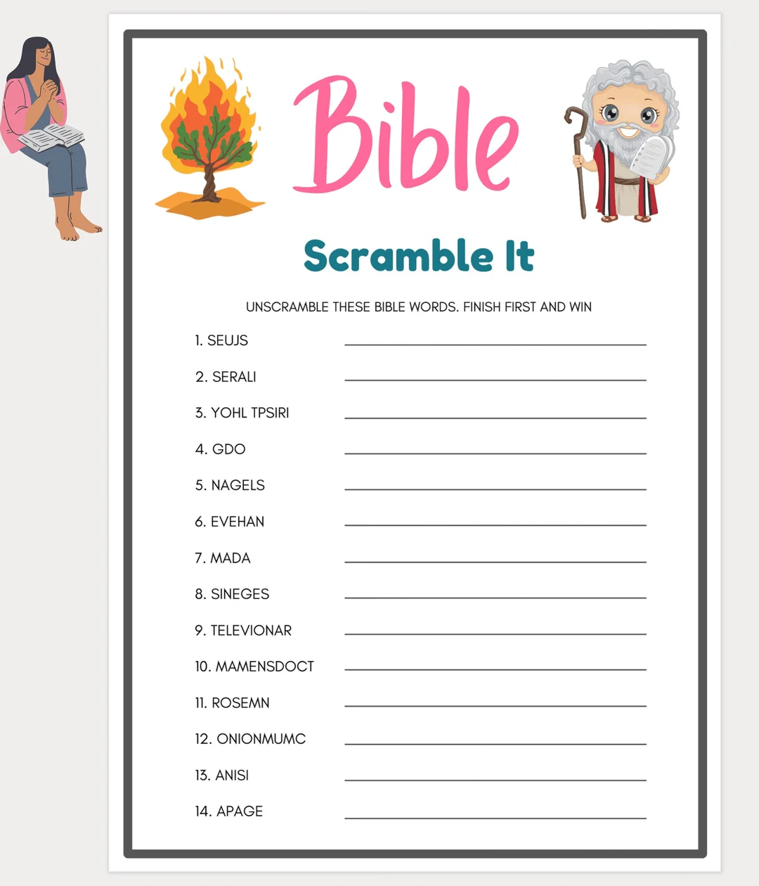 Bible Games Scramble It Bible Games For Kids Women s Ministry Games Bible Games For Adults Bible Study Games Printable Bible Games Etsy
