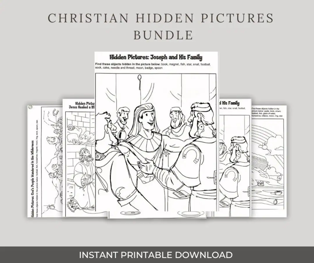Bible Hidden Picture Hidden Pictures Faith Based Worksheet Christian Activity Christian Coloring Christian Puzzle Christian Printable Etsy