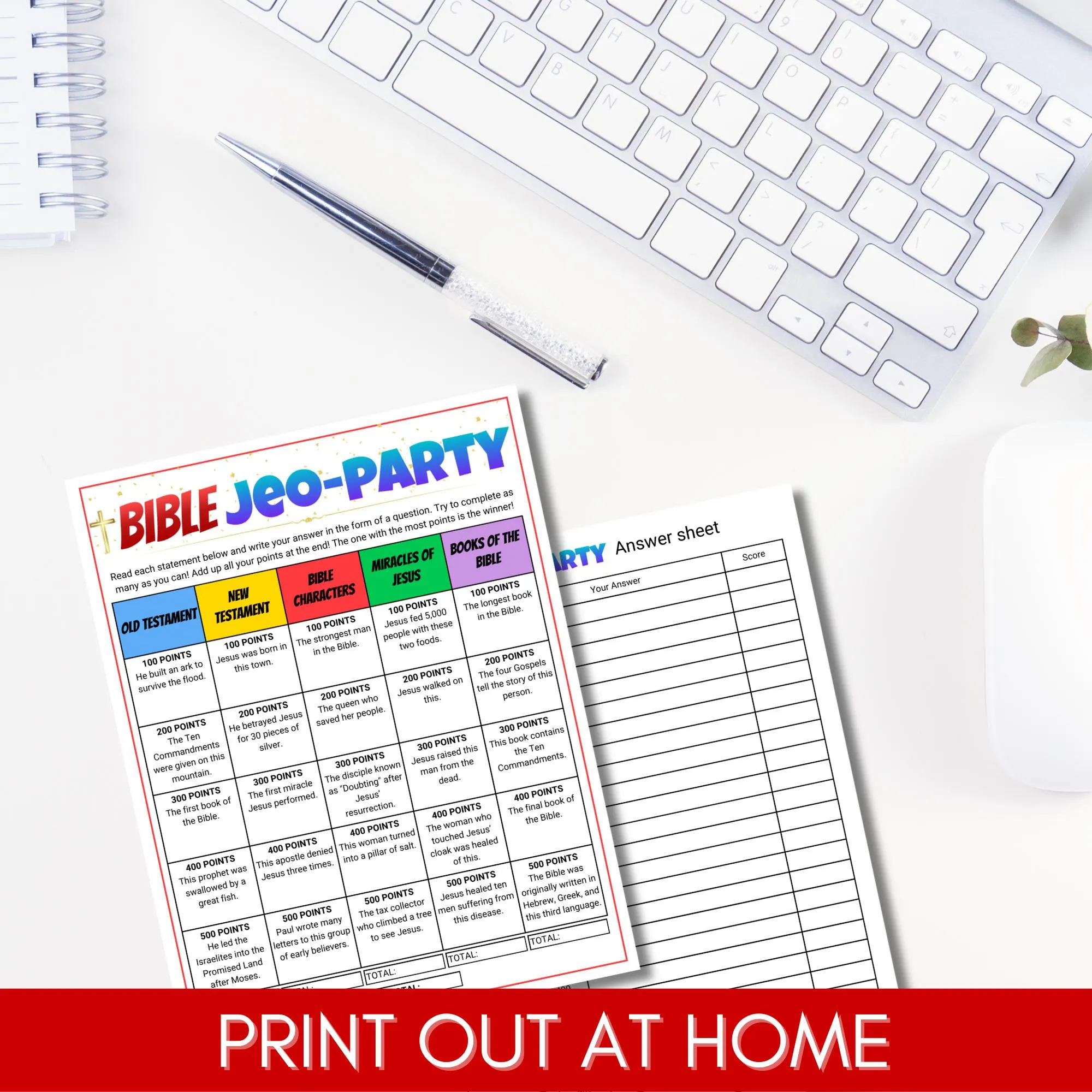 Bible Jeopardy Game Fun Bible Trivia For Family Printable Jeopardy Template Church Game For Kids Etsy
