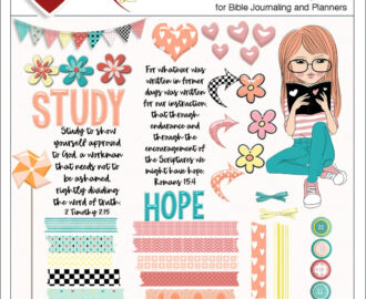 Bible Journal Girl Clip Art Kit Printable Stickers PDF PNG Etsy
