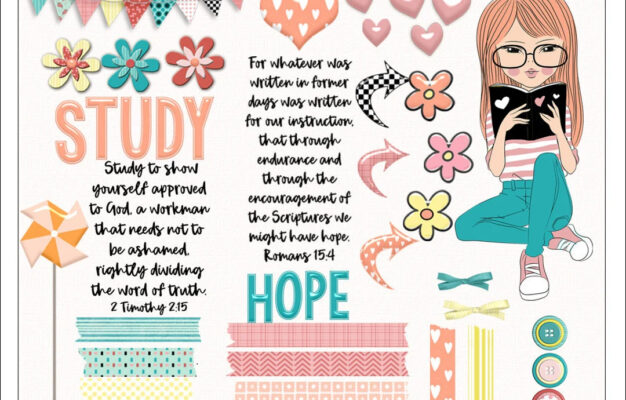 Bible Journal Girl Clip Art Kit Printable Stickers PDF PNG Etsy