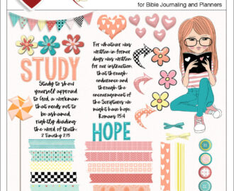 Bible Journal Girl Clip Art Kit Printable Stickers PDF PNG Etsy