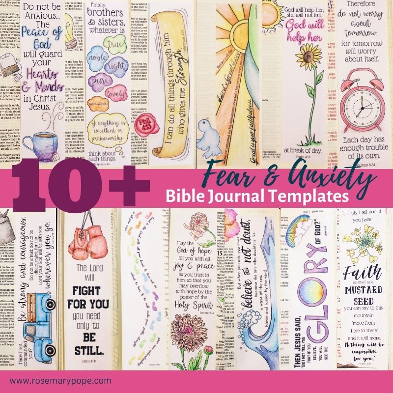 bible journal templates for fear and anxiety rosemary pope