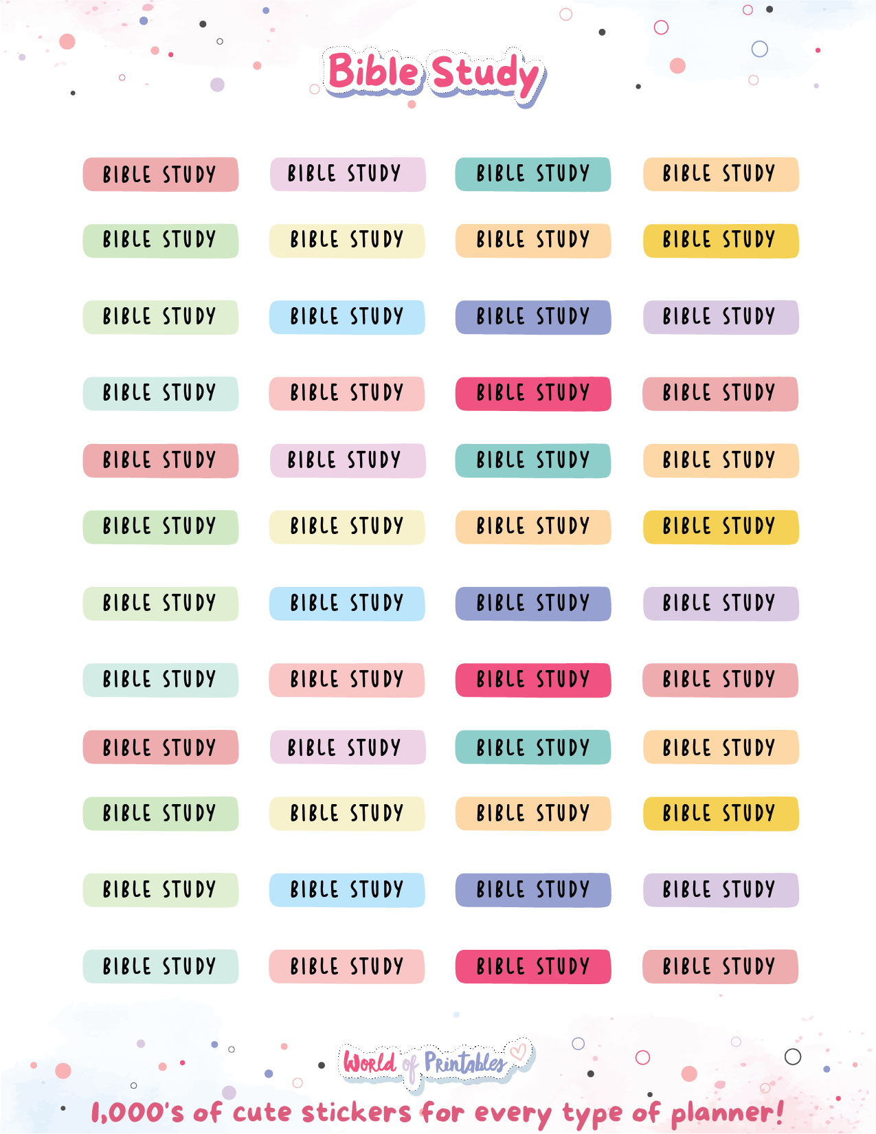 Free Printable Bible Planner Stickers