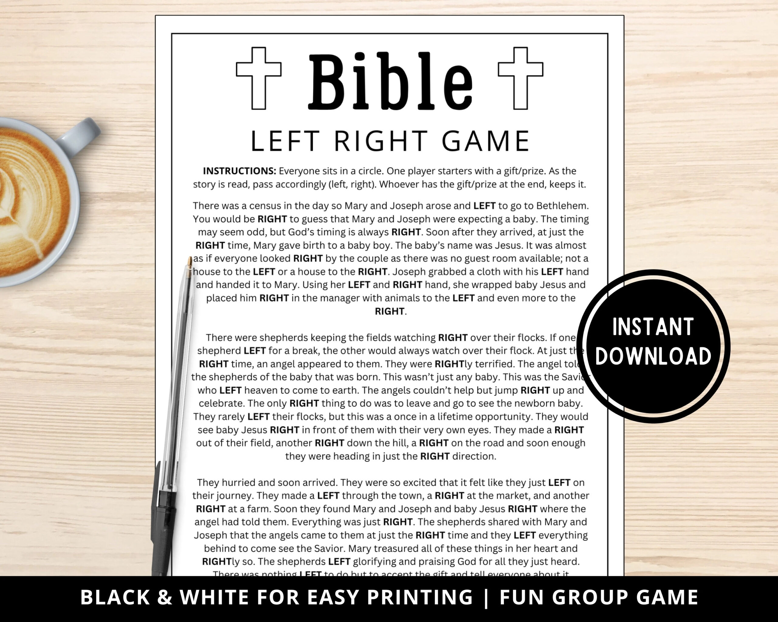 Bible Left Right Game Free Printable