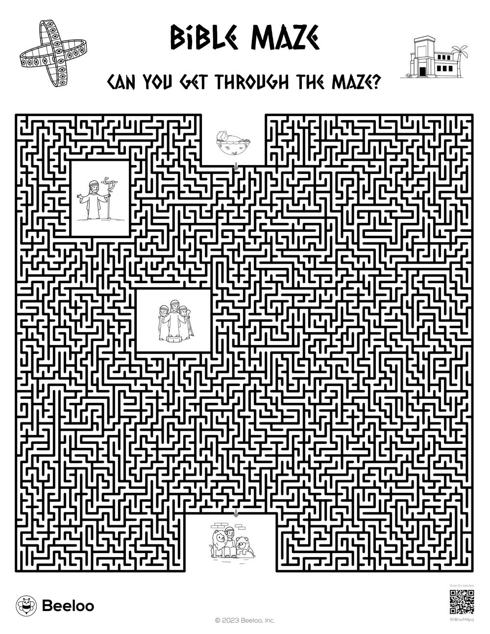 bible maze beeloo printable crafts and activities for kids