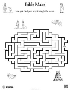 bible maze beeloo printable crafts and activities for kids