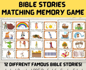Bible Memory Matching Game Old Testament Stories Bible Craft For Kids Sunday School Activity Christian Resource Homeschool Printable Etsy