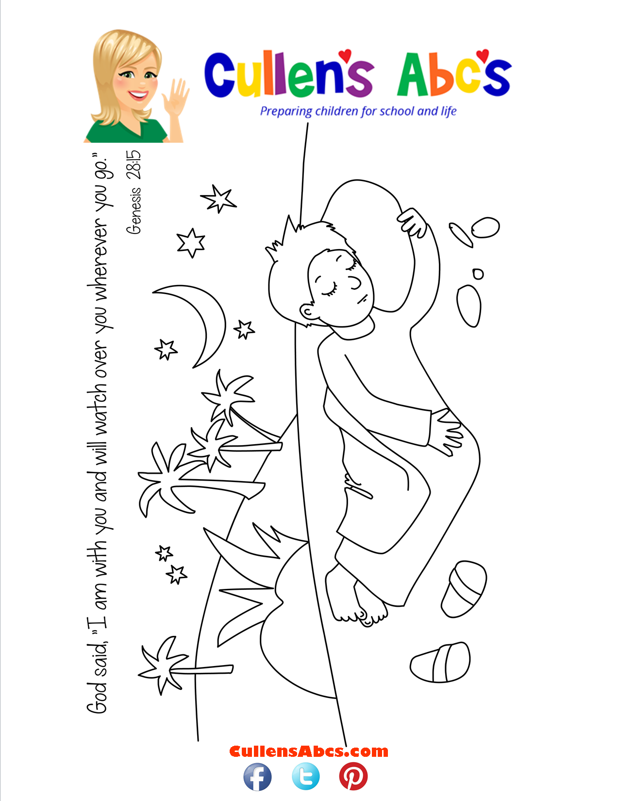 Bible Memory Verse Coloring Page Jacob s Dream Free Children s Videos Activities
