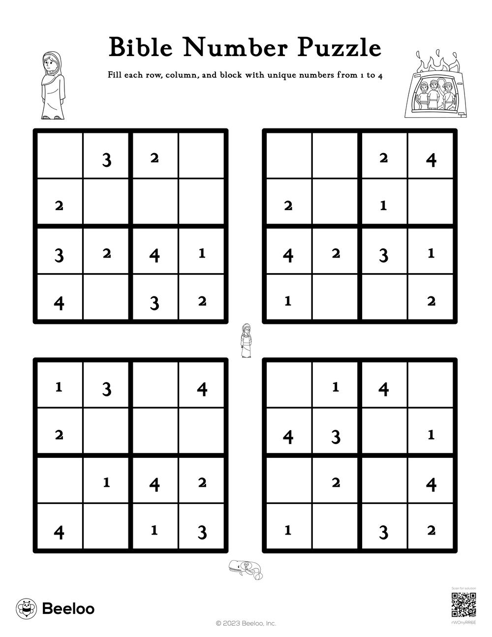 Bible Fill in Puzzles Printable