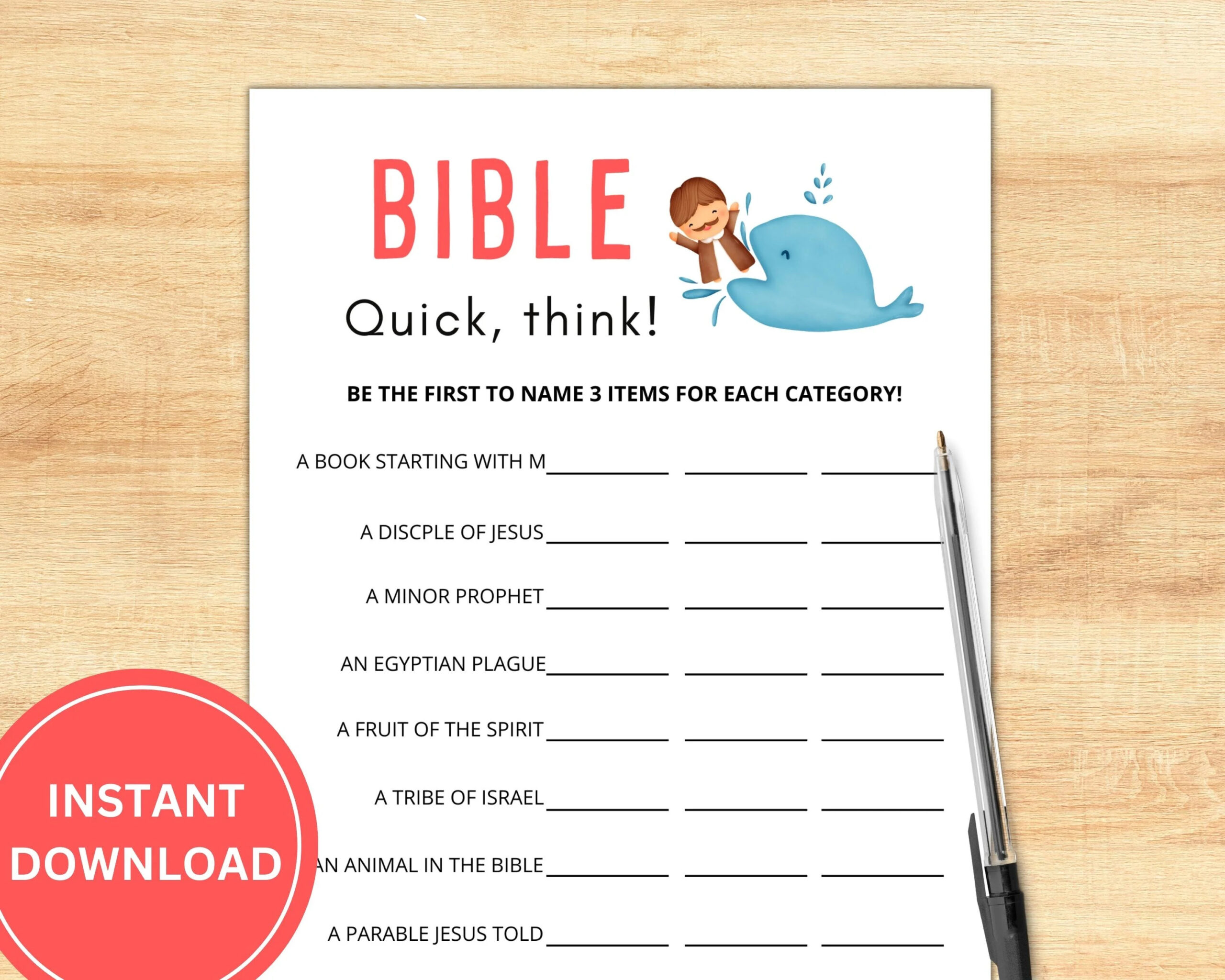Bible Quick Think Bible Game Bible Games For Adults Kids Teens Bible Trivia Game Christian Games Youth Group Game Printable Etsy New Zealand