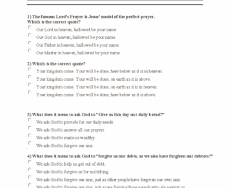 Bible Quiz The Lord s Prayer Response Options Studocu