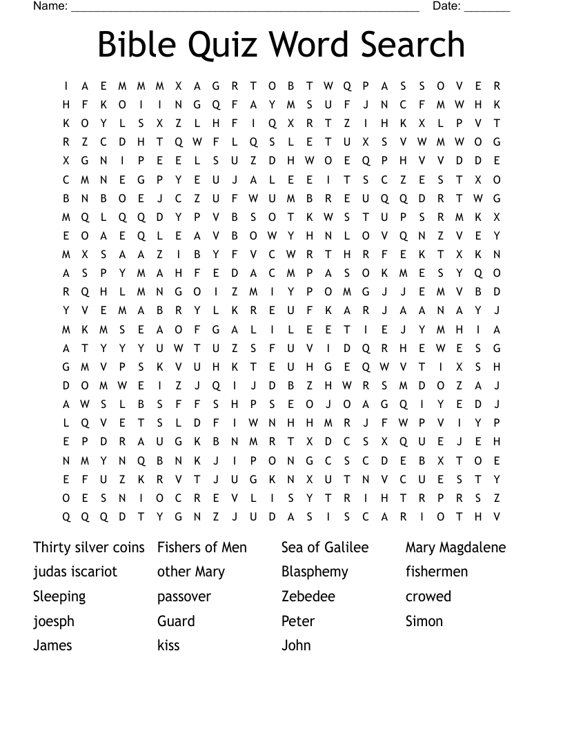 Bible Quiz Word Search WordMint