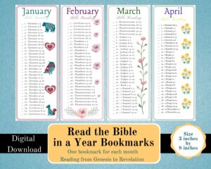 Bible Reading Bookmarks Read The Bible In A Year Printable