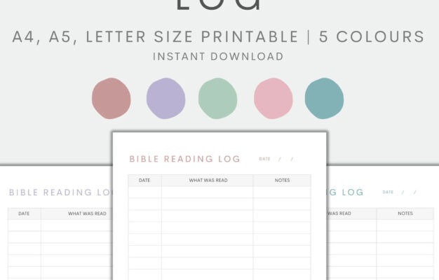 Bible Reading Log Printable Bible Reading Tracker Bible Journal