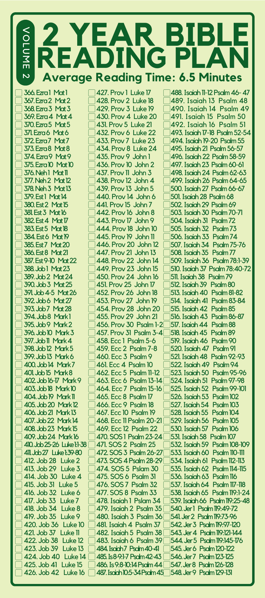 Bible Reading Plan