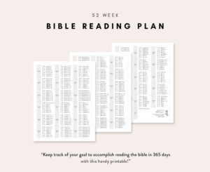 Bible Reading Plan 52 Week Bible Reading Plan 365 Days Bible Reading Weekly Bible Plan Digital Printable Etsy