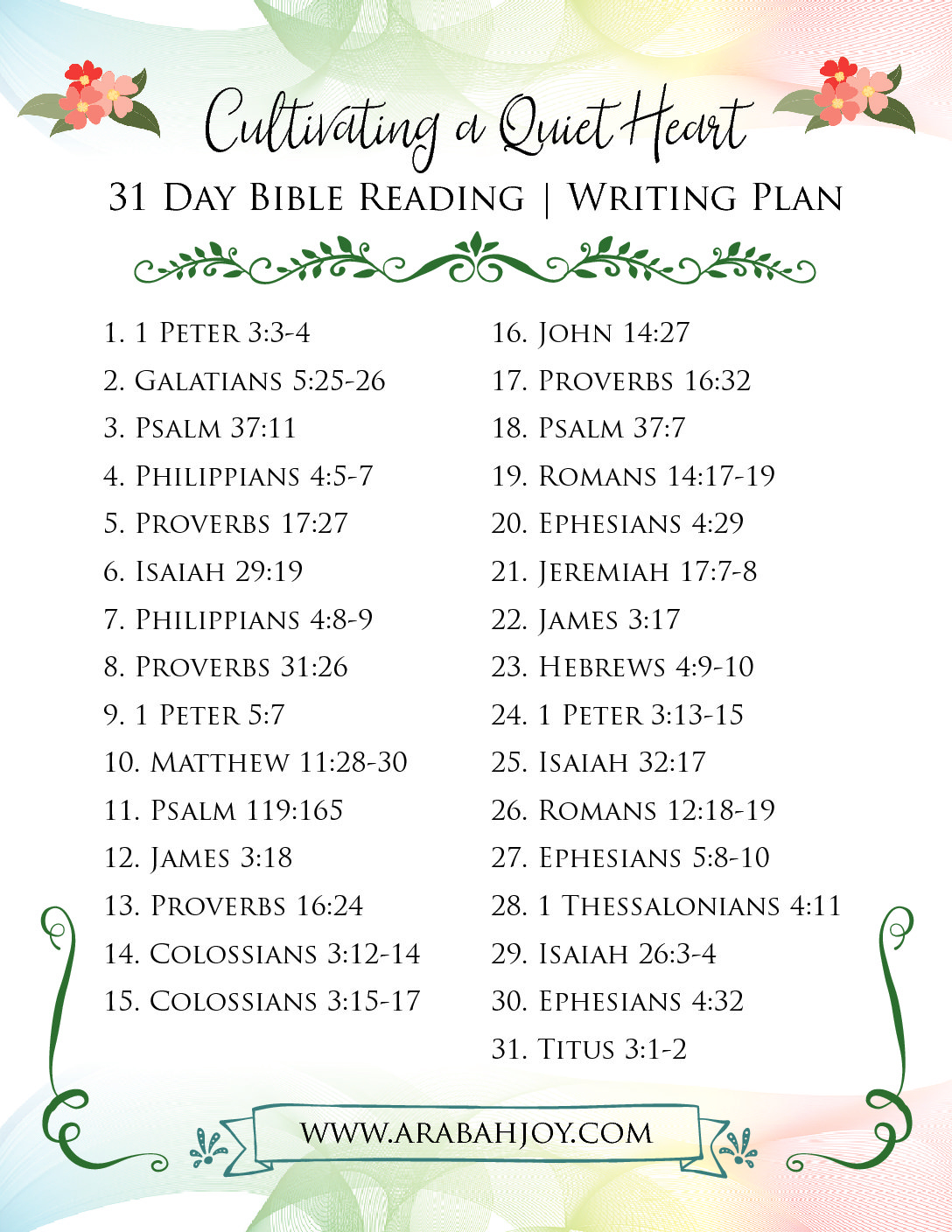 bible reading plan arabah