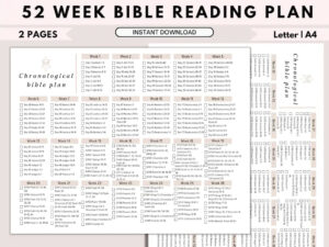 Bible Reading Plan Bible Reading Goals New Testament 365 Days Bible Reading Chronological Bible Tracker Printable Bible In A Year Etsy